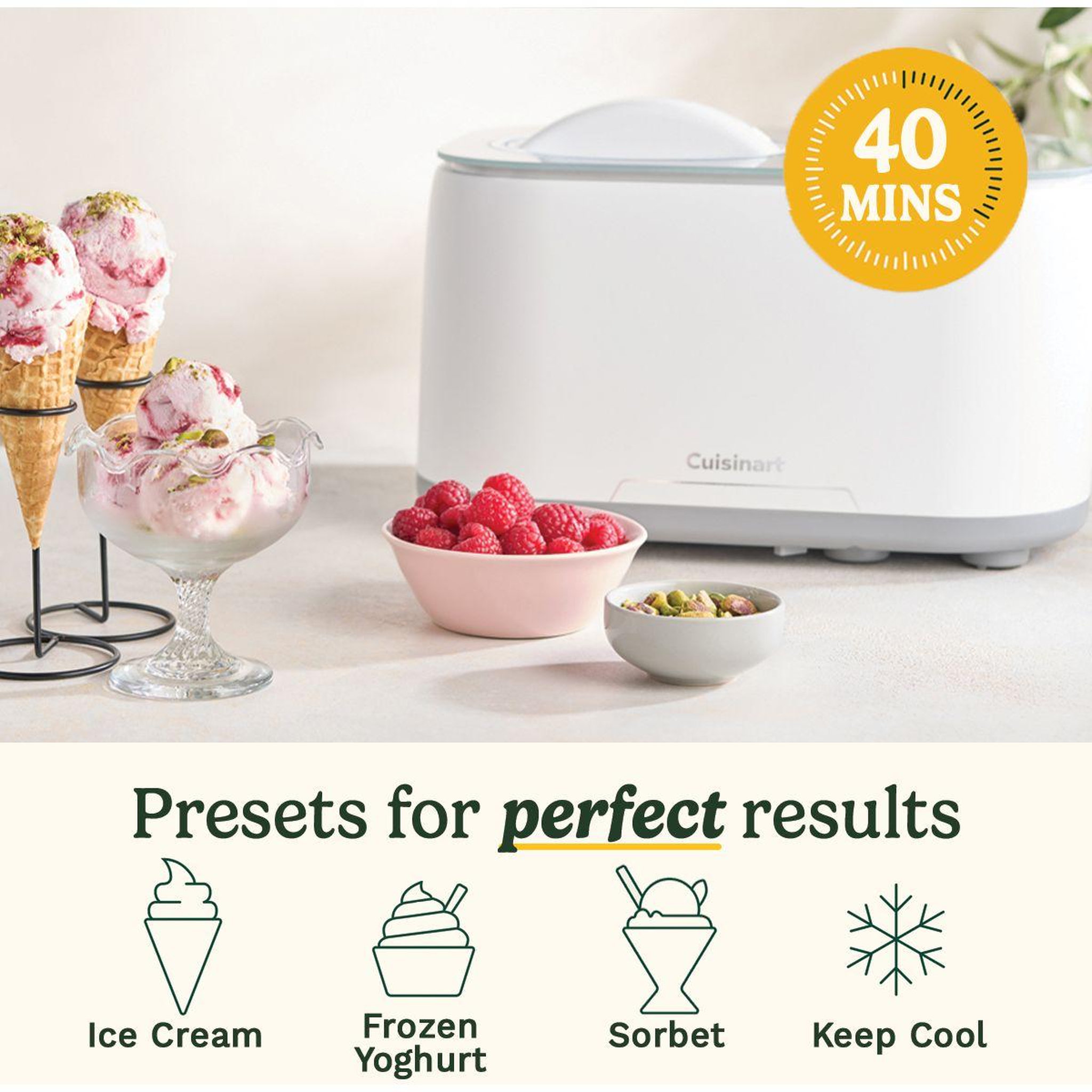 Voir la diapositive 3 : Cuisinart Sorbetière ICE90E Machine à glace et à gelato