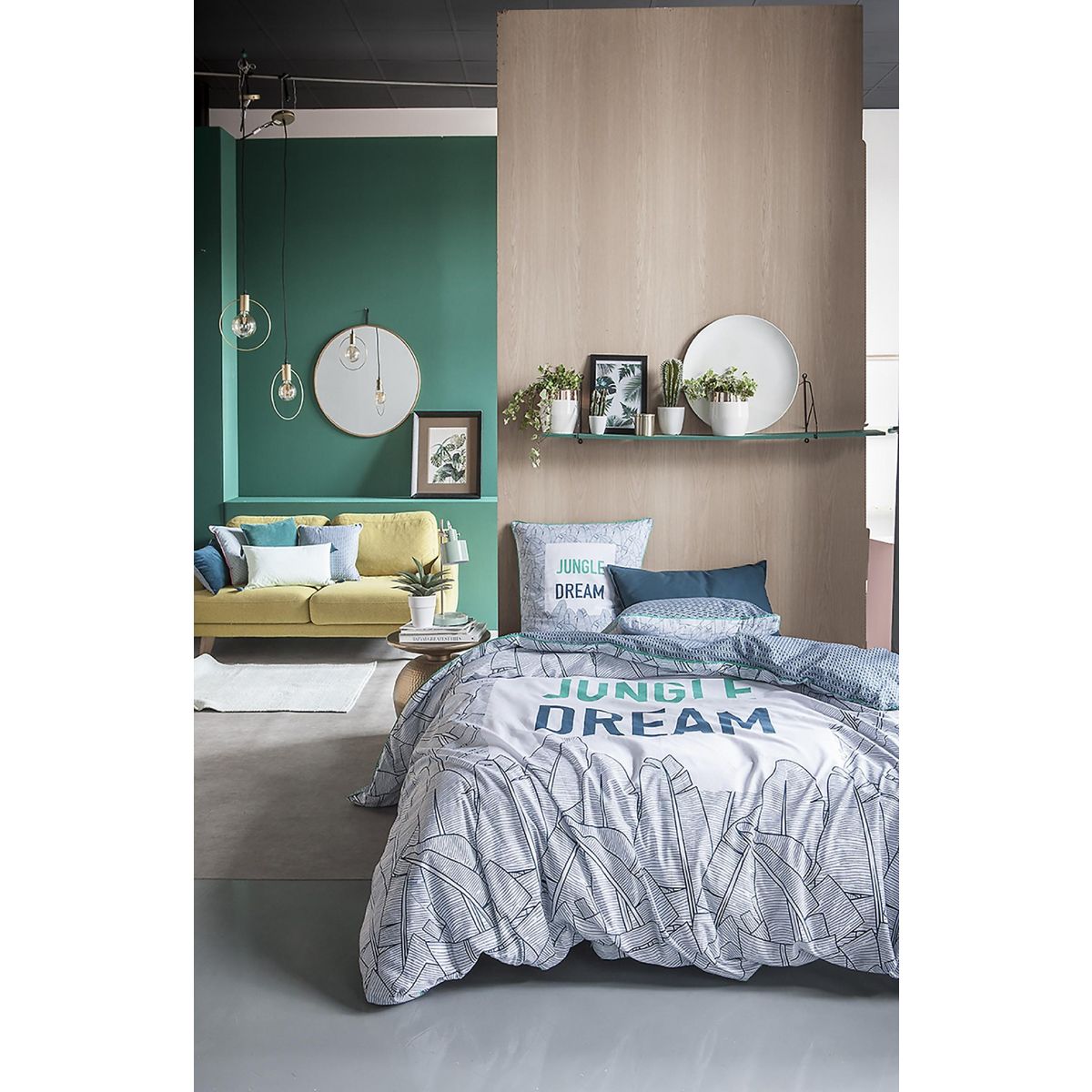 Home collection Parure housse de couette 100%coton 3pcs 260x240cm jungle dream