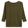 Voir la diapositive 3 : IN EXTENSO Pull manches 3/4 vert kaki femme