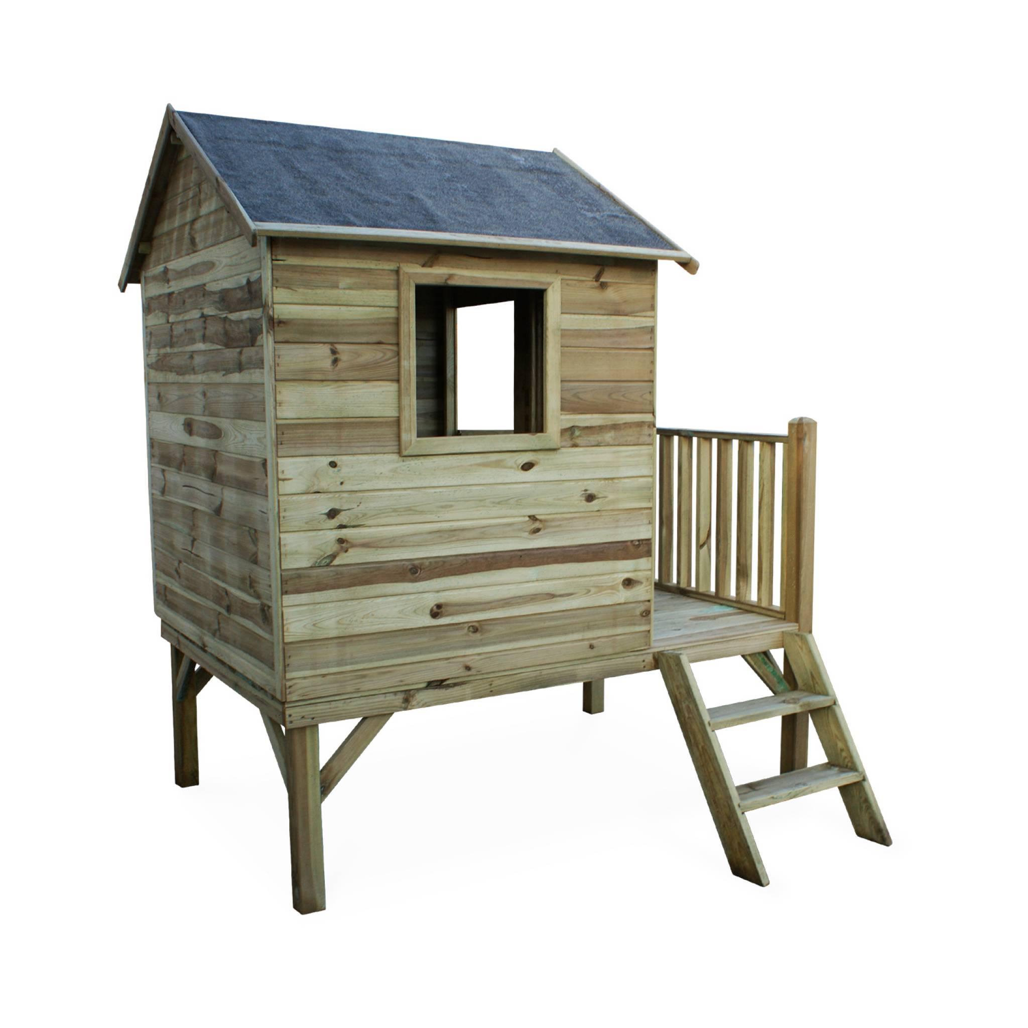 Voir la diapositive 3 : SWEEEK Maisonnette en bois 2m² - Magnolia - cabane pour enfant en pin autoclave