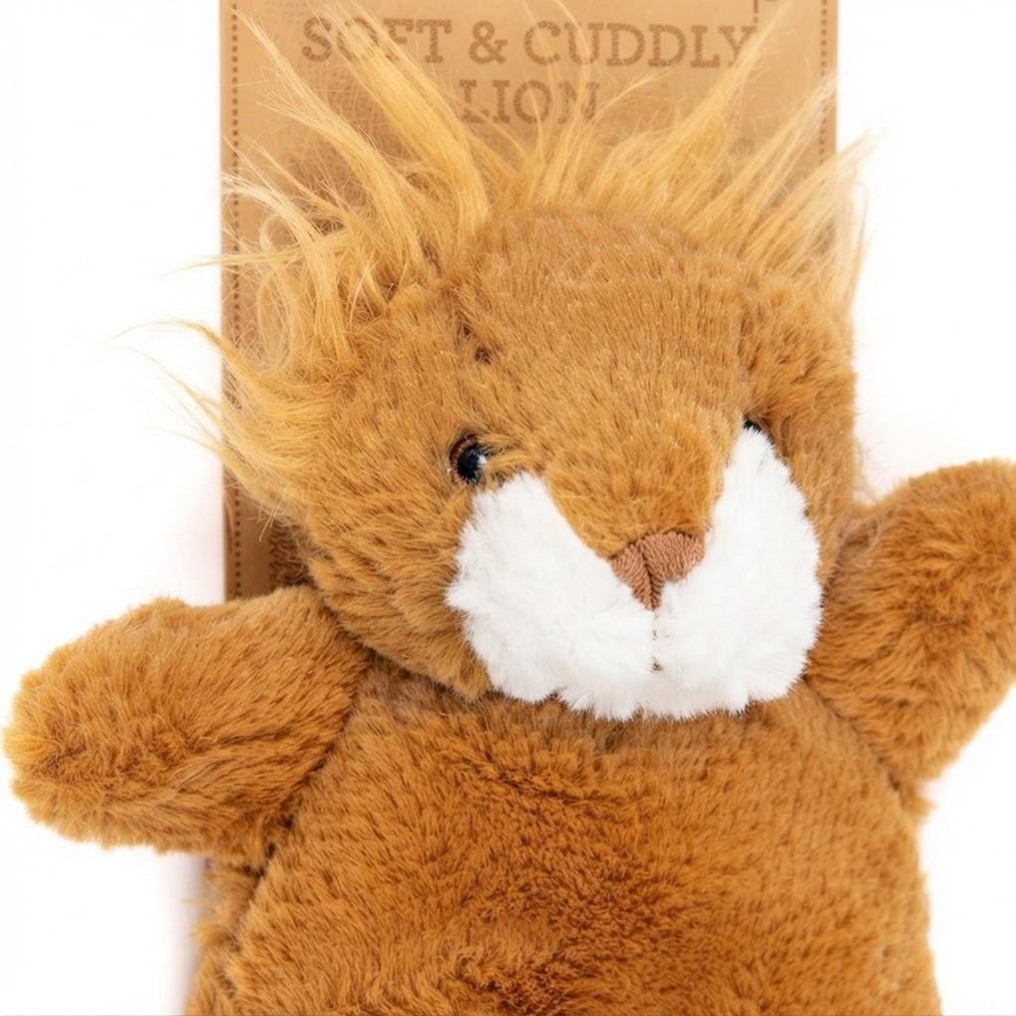 Voir la diapositive 3 : Eden Bouillotte peluche lion lavande et blé