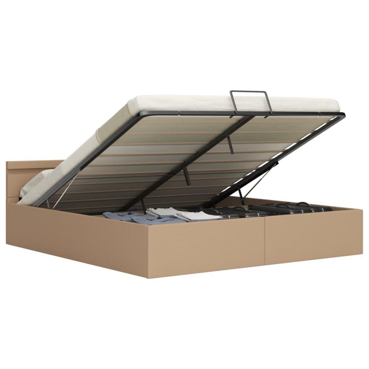 VIDAXL Cadre de lit a rangement hydraulique et LED 180x200 cm