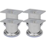 VIDAXL Pieds ronds de canape 4 pcs Chrome 60 mm