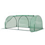 Voir la diapositive 1 : OUTSUNNY Serre de jardin tunnel serre à tomates dim. 2L x 1l x 0,8H m porte zippée enroulable bâche PE acier vert