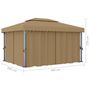 Voir la diapositive 6 : VIDAXL Tonnelle avec rideau 4x3 m Taupe Aluminium