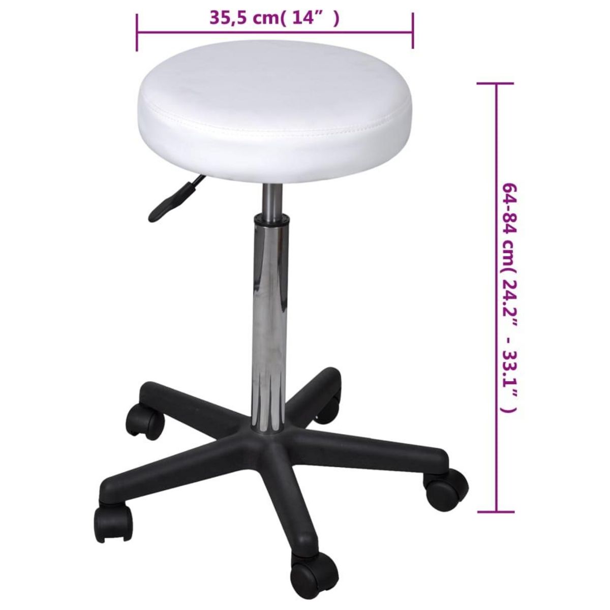 VIDAXL Tabouret de bureau Blanc