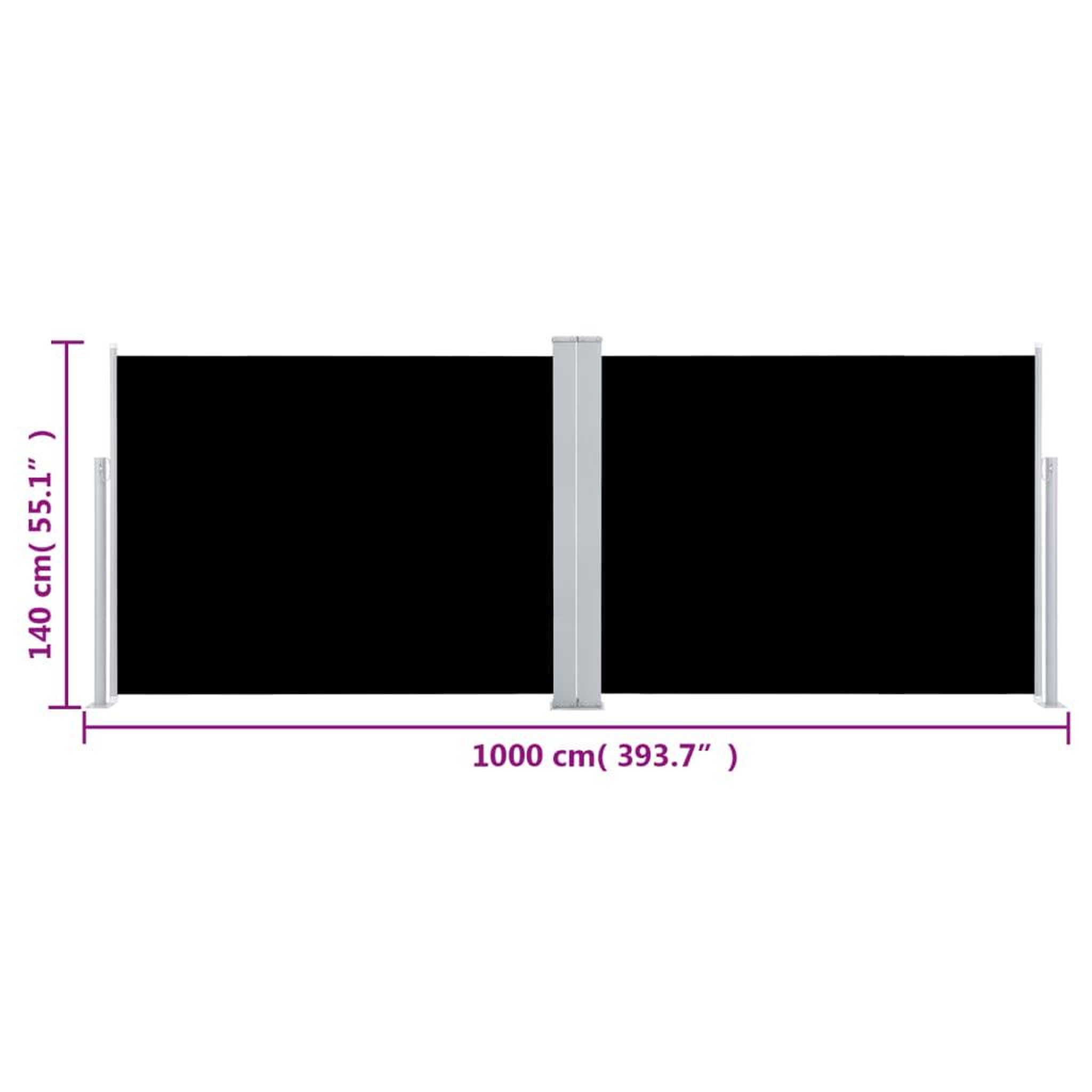 Voir la diapositive 6 : VIDAXL Auvent lateral retractable Noir 140 x 1000 cm