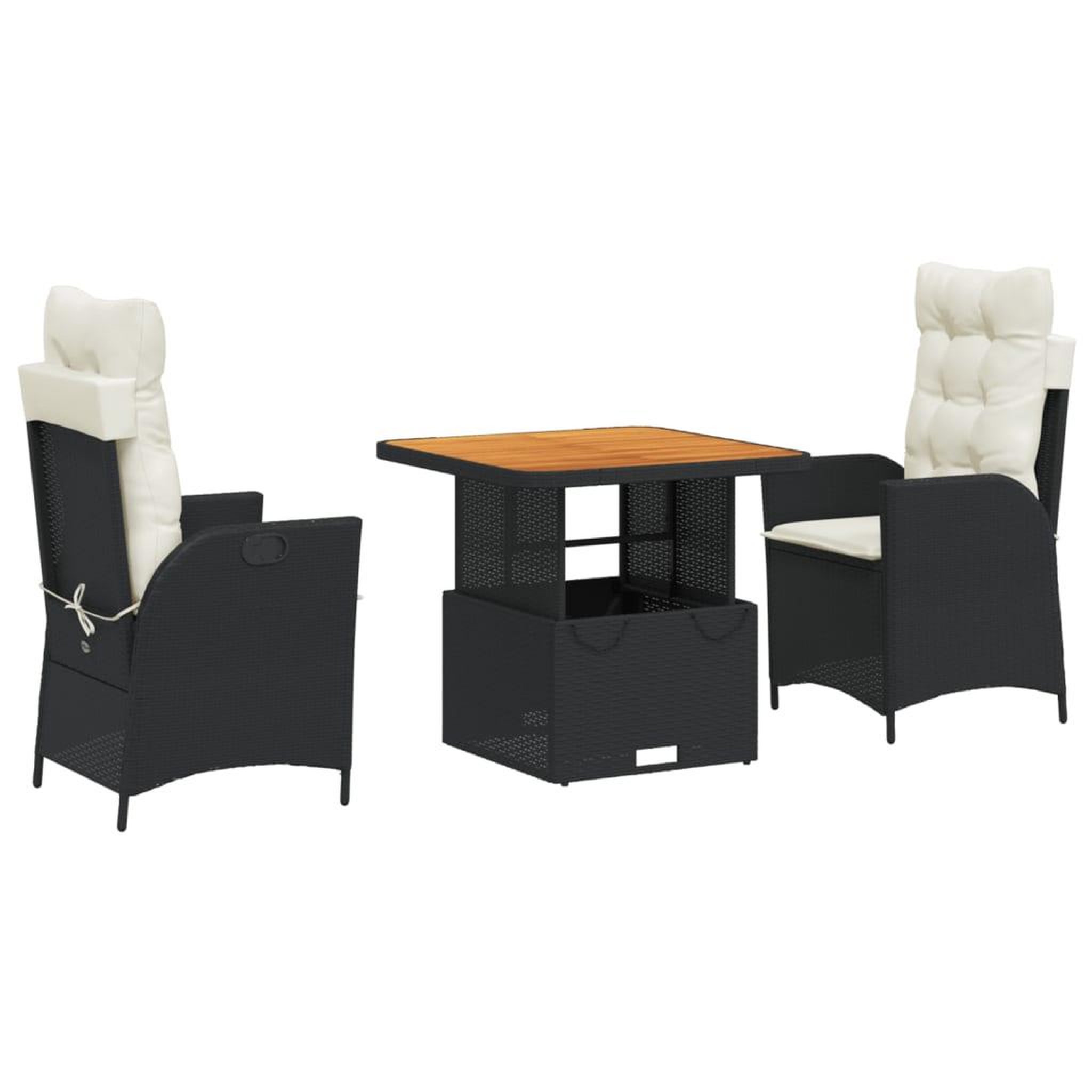 Voir la diapositive 2 : VIDAXL Ensemble a manger de jardin avec coussins 3 pcs Noir