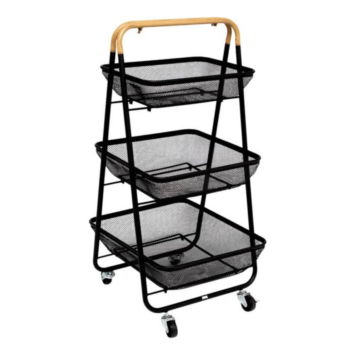 FIVE Desserte de Cuisine 3 Niveaux  Mayaj  86cm Noir