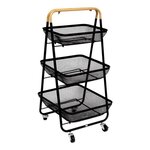 FIVE Desserte de Cuisine 3 Niveaux  Mayaj  86cm Noir