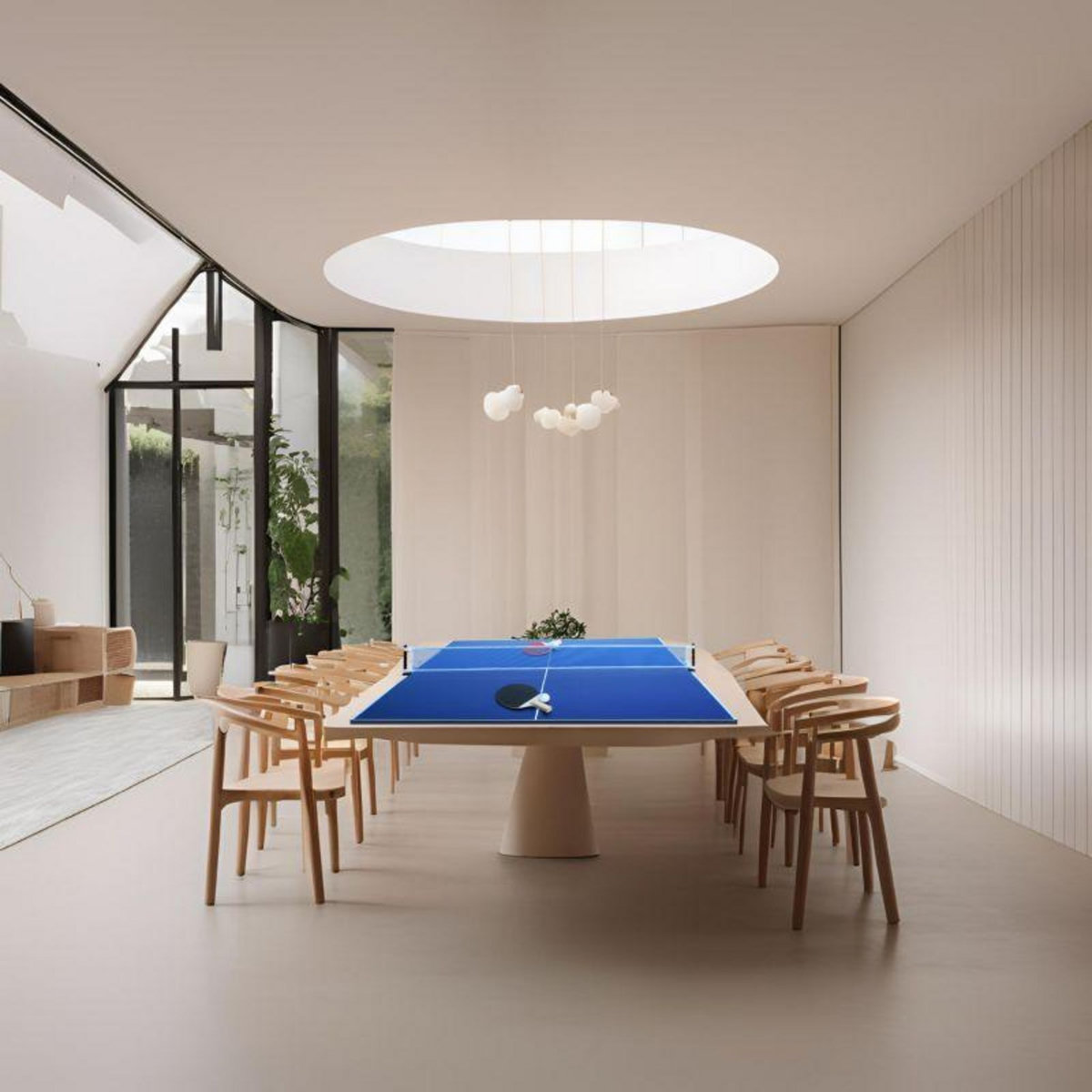 SOKKER Plateau de table de ping-pong avec accessoires - pliable ( 3 panneaux)