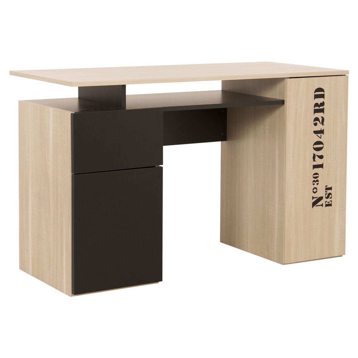 Bureau style industriel 2 portes 1 tiroir L120cm INDUSTRY