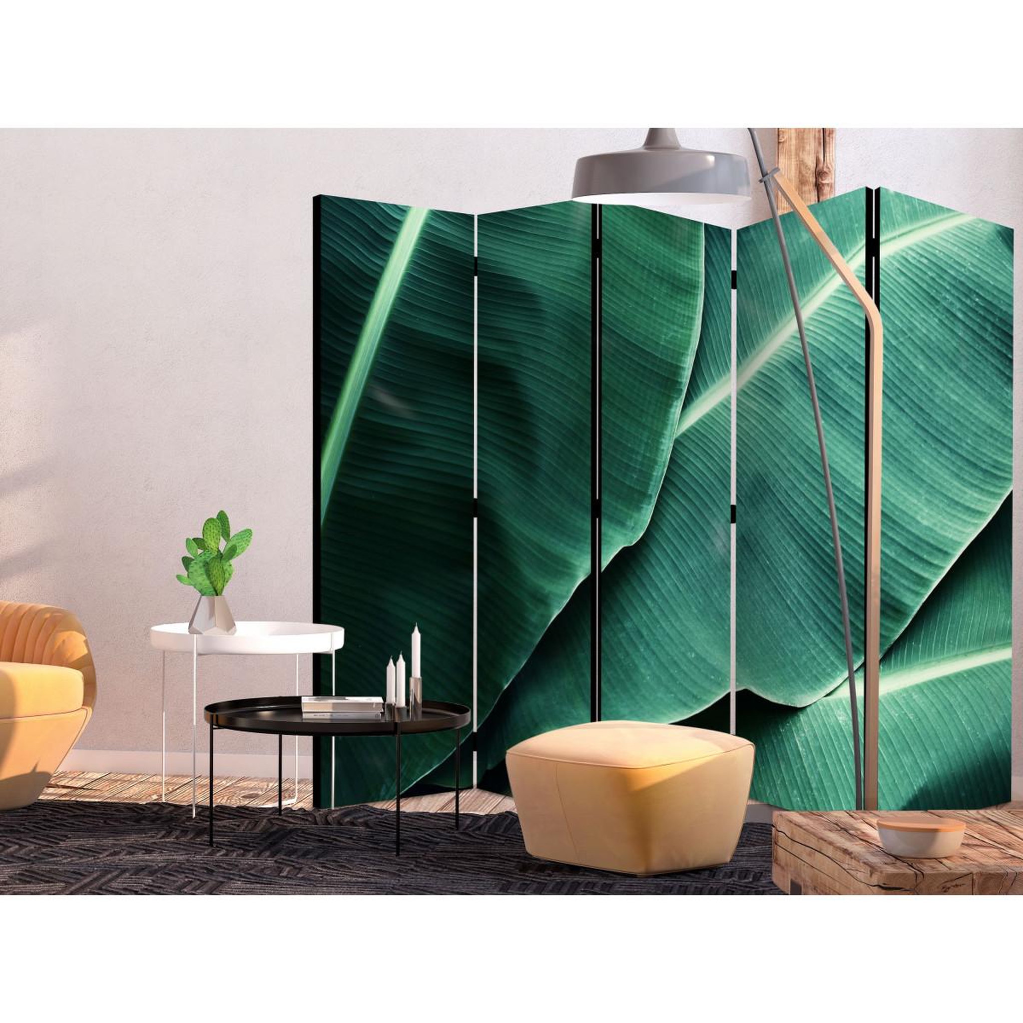 Voir la diapositive 2 : Paris Prix Paravent 5 volets  banana leaf  172x225cm