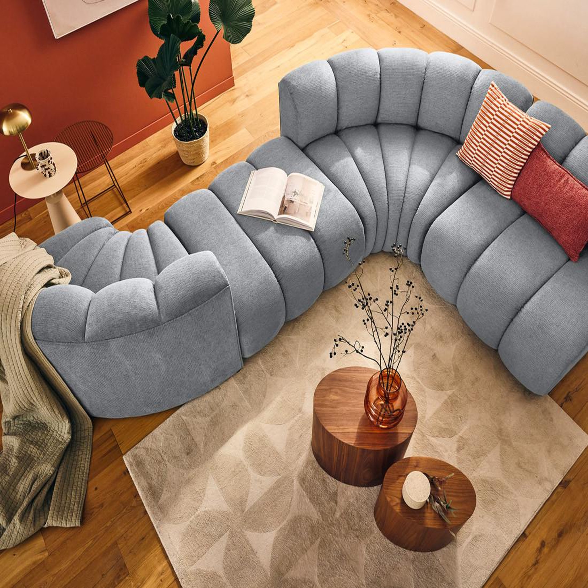 Voir la diapositive 3 : LISA DESIGN Debbie - module d'angle réversible en tissu texturé