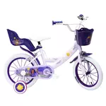 DISNEY Vélo 14  Fille Licence  Wish, Asha et la bonne étoile  pour enfant de 95/110 cm avec stabilisateurs à molettes - 2 freins - Panier avant - Porte poupée arrière