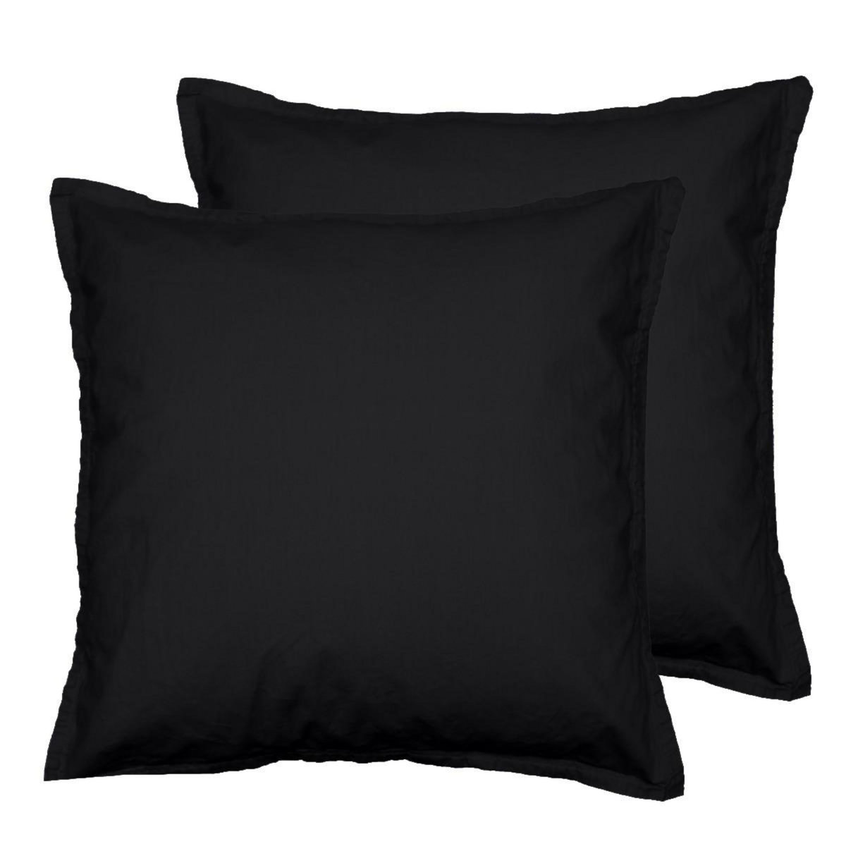 Sensei Maison Lot de 2 taies d'oreiller en flanelle de coton KLAPPEN
