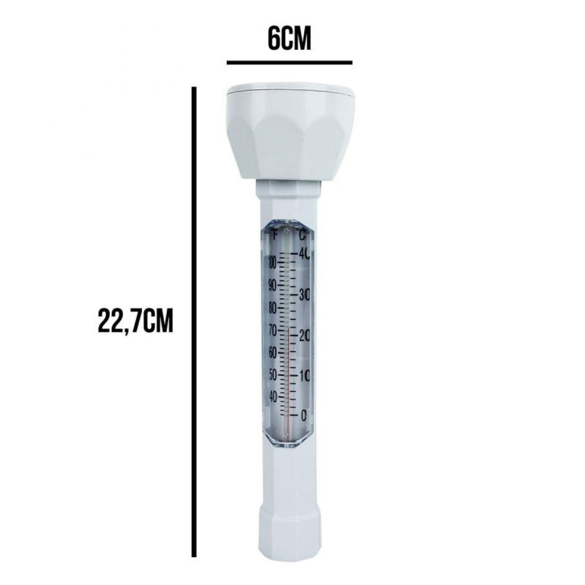 Voir la diapositive 2 : LINXOR Thermomètre flottant blanc pour piscine avec cordon