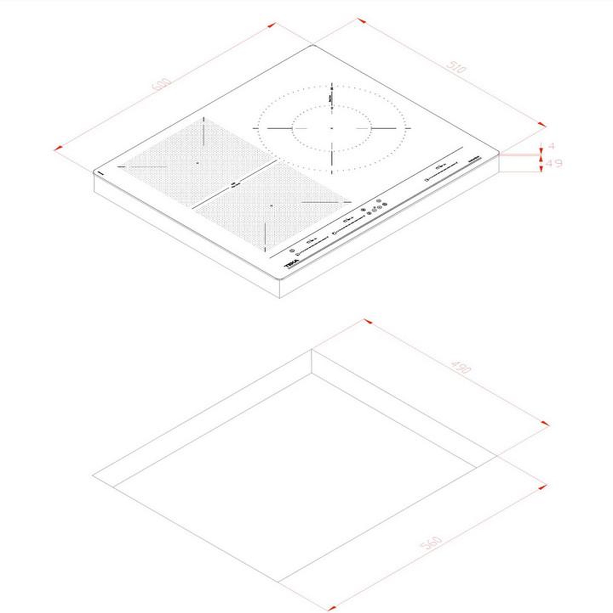 Voir la diapositive 3 : TEKA Table de cuisson à induction 60cm 3 feux 8000w noir - 112510015