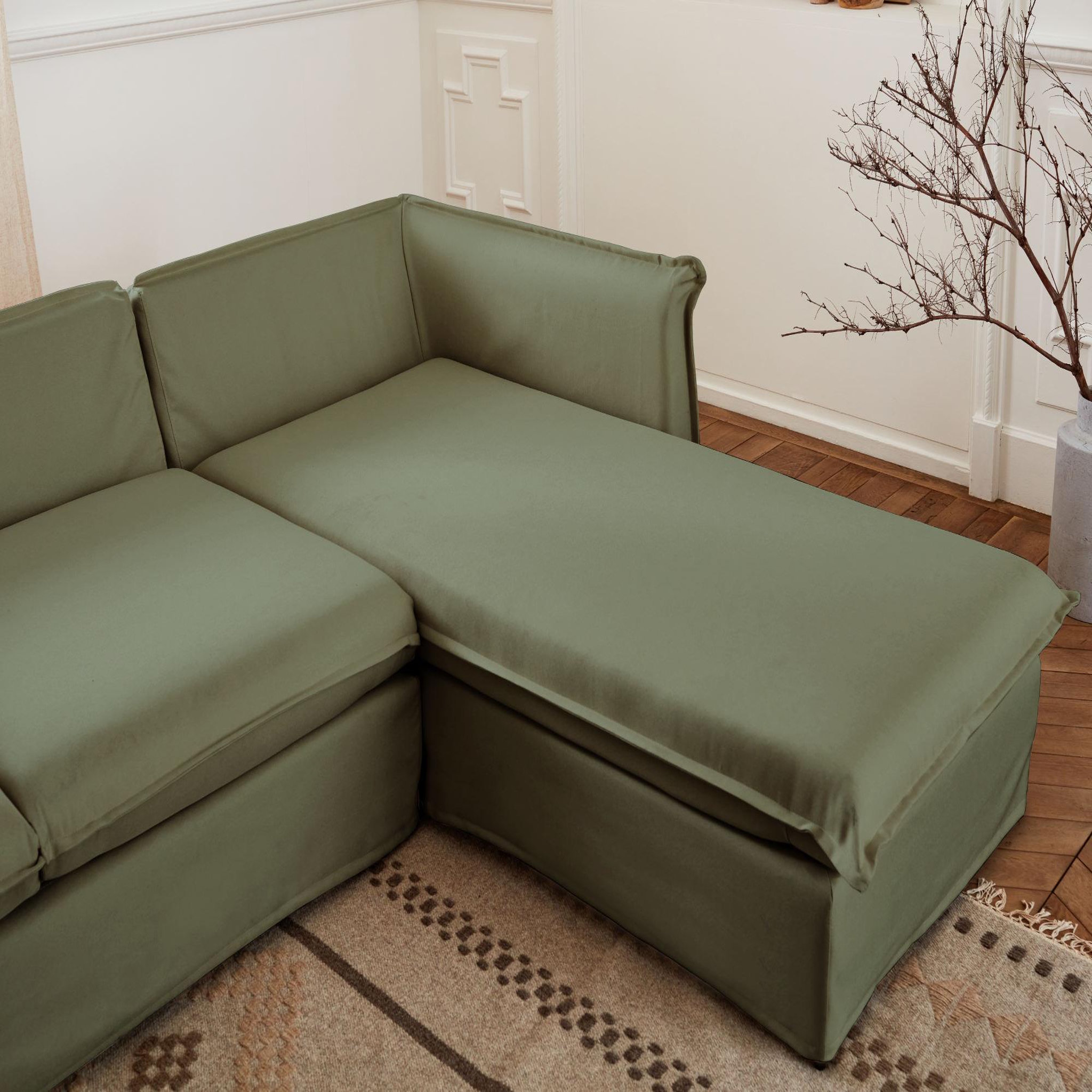Voir la diapositive 3 : LISA DESIGN Adriann - canapé d'angle droit fixe - 4 places - en tissu déhoussable