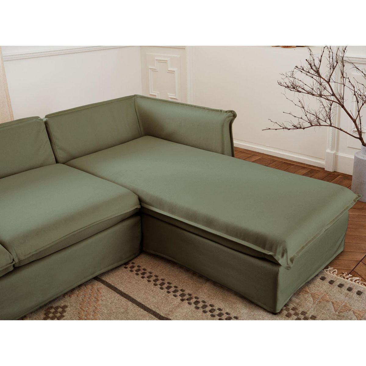 LISA DESIGN Adriann - canapé d'angle droit fixe - 4 places - en tissu déhoussable