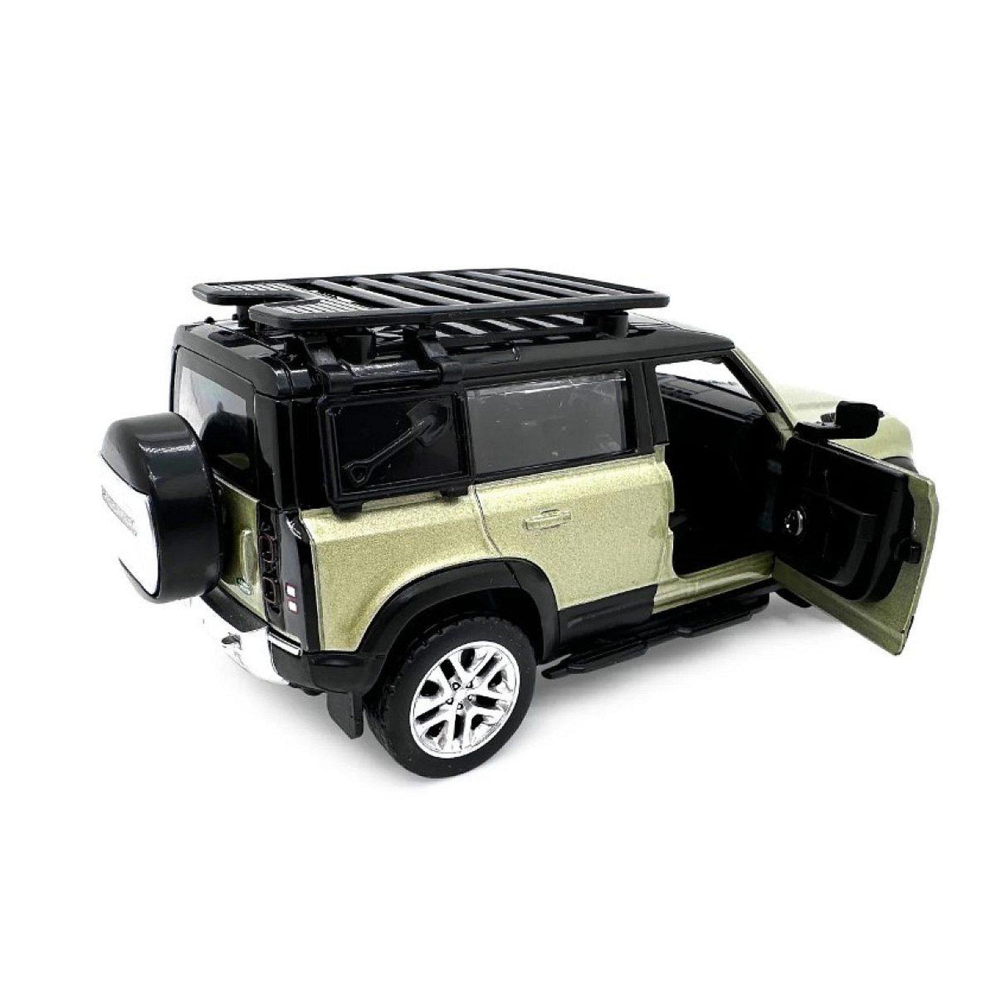 Voir la diapositive 3 : Jamara Land rover defender 110 miniature 1:43 verte 2en1
