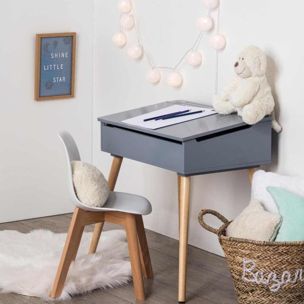 ATMOSPHERA Bureau Pupitre écolier enfant en bois JOY