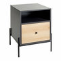 Voir la diapositive 1 : Paris Prix Table de Chevet 1 Tiroir  Ali  60cm Anthracite & Naturel