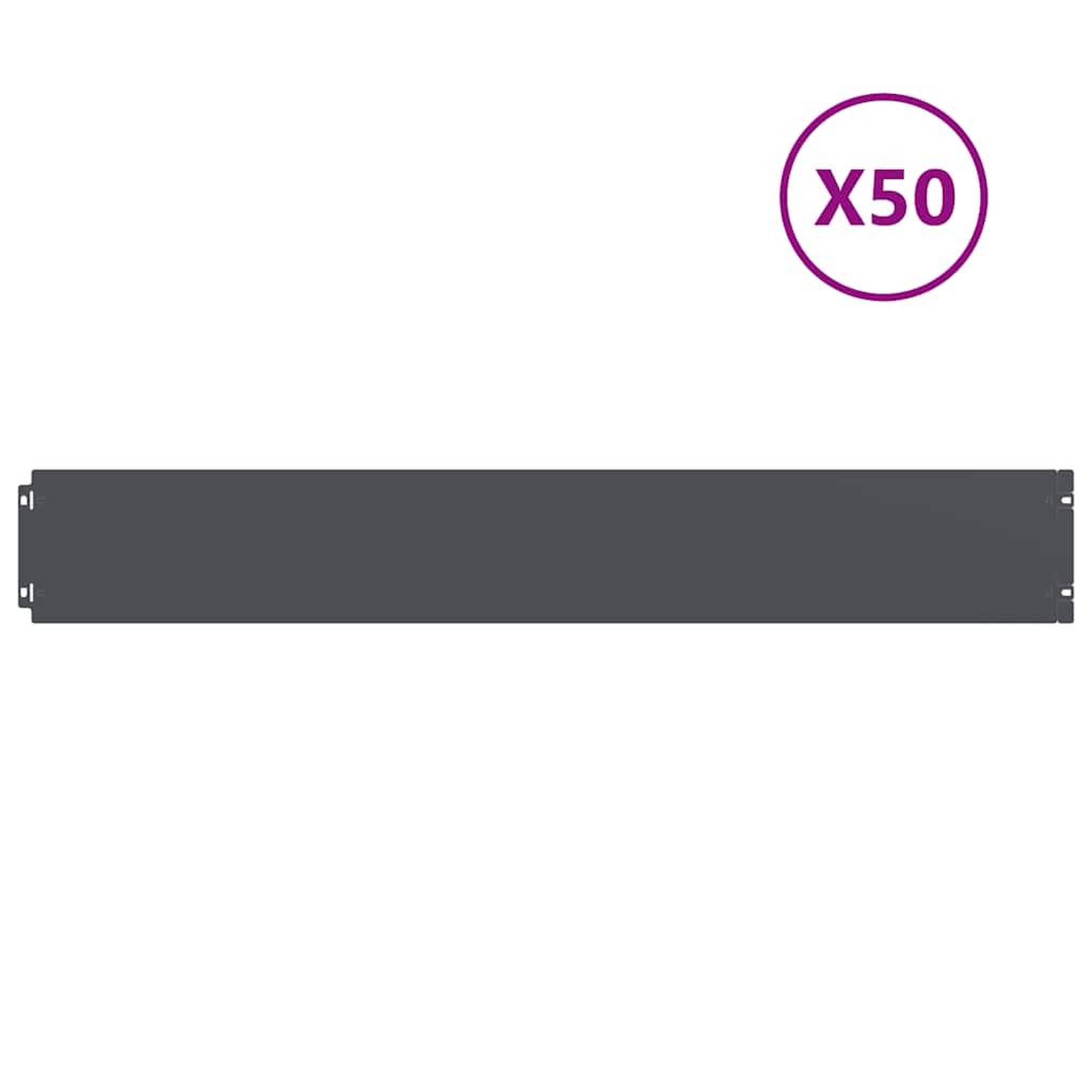 Voir la diapositive 2 : VIDAXL Bordures pelouse 50pcs anthracite 15x103cm acier lamine a froid