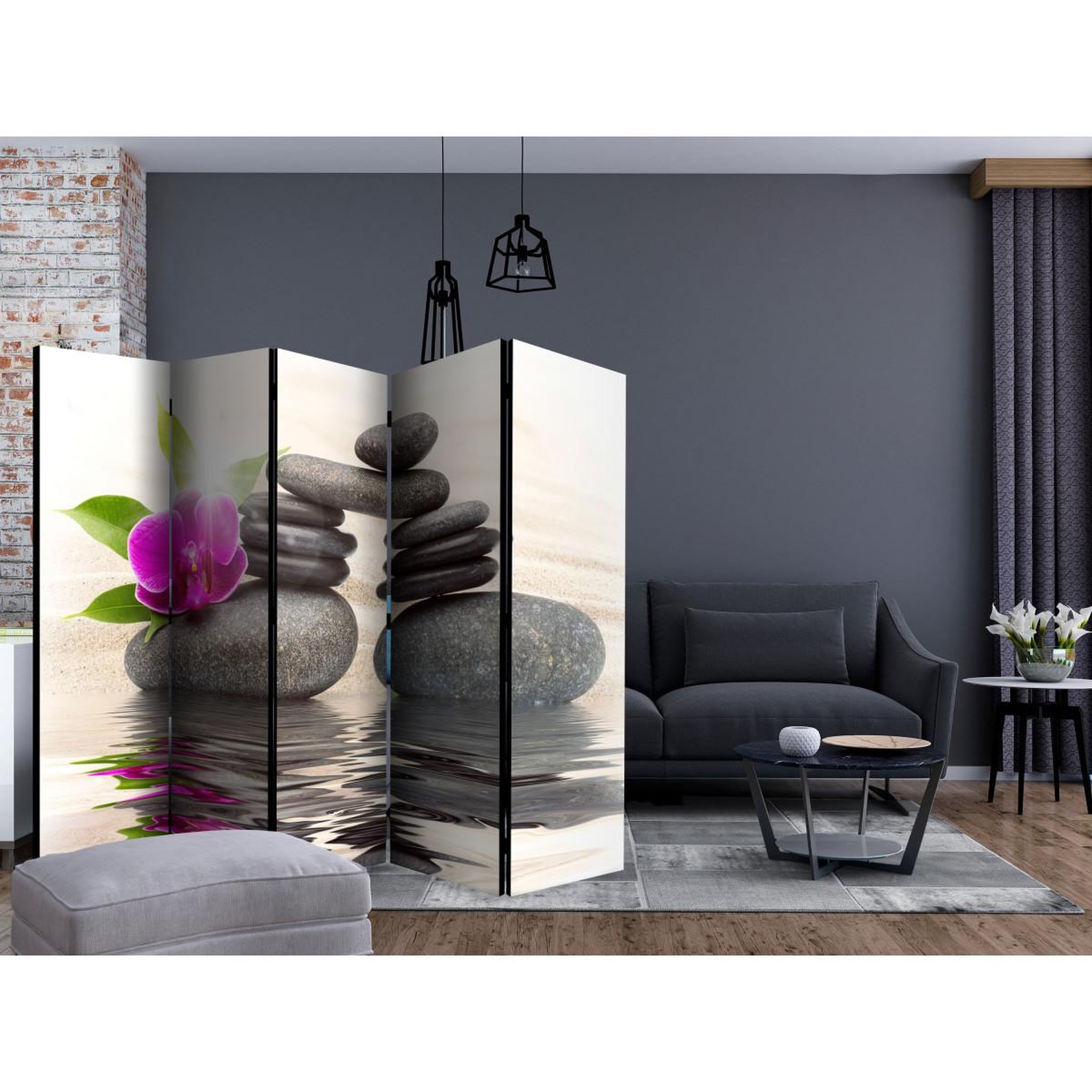 Voir la diapositive 2 : Paris Prix Paravent 5 volets  resting orchid  172x225cm