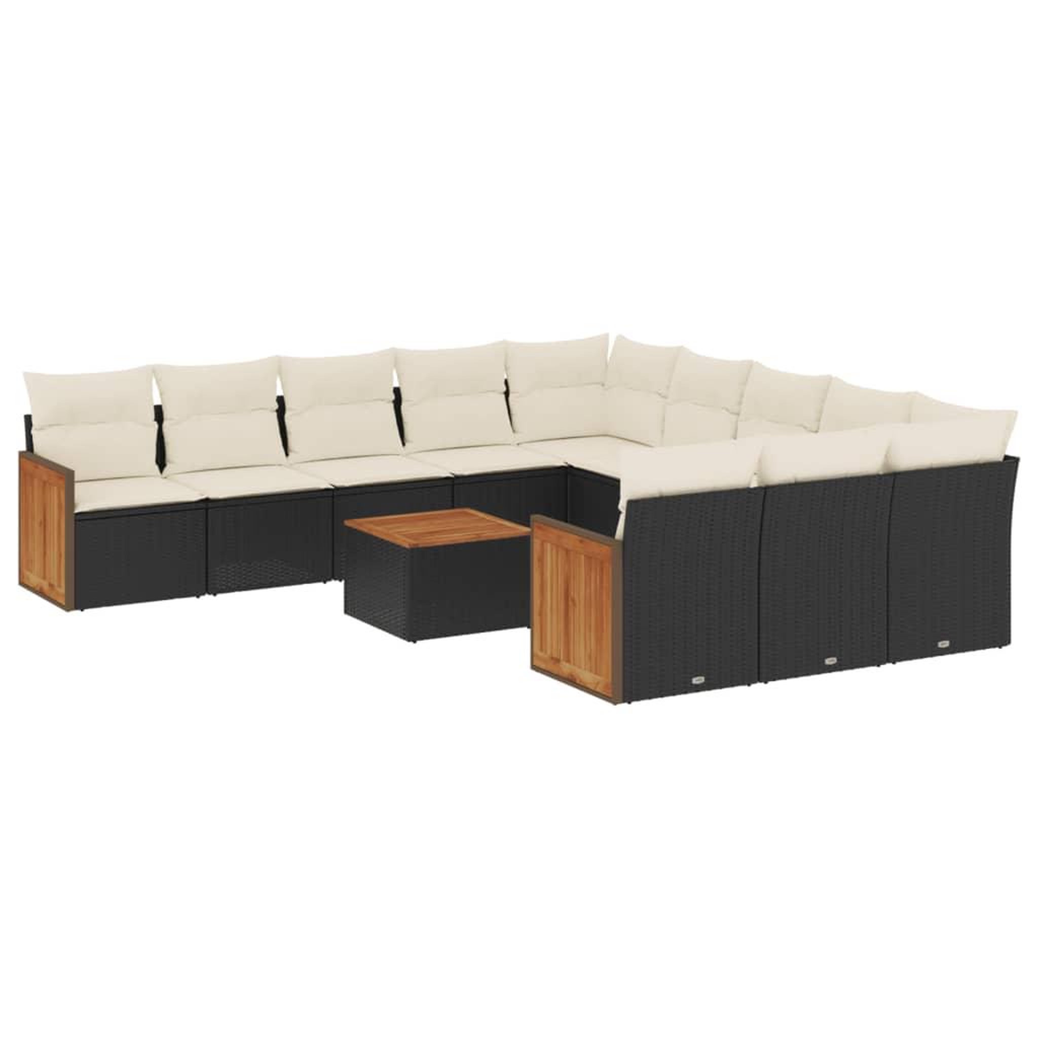 Voir la diapositive 2 : VIDAXL Salon de jardin 12 pcs avec coussins noir resine tressee