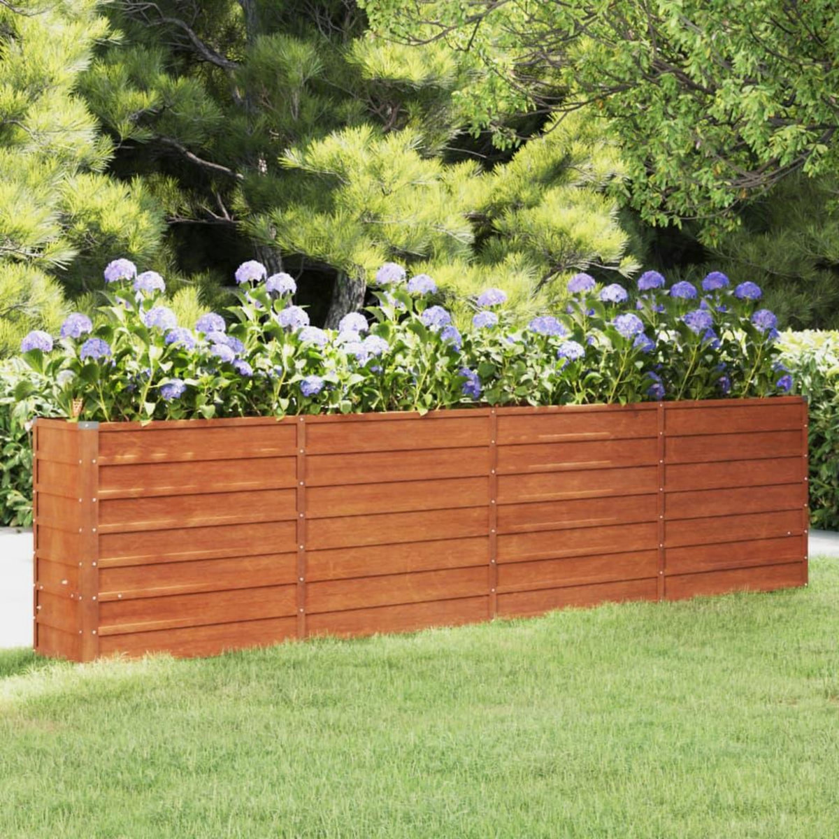 VIDAXL Lit sureleve de jardin rouille 320x40x77 cm acier corten