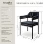 Voir la diapositive 6 : tectake Fauteuil rembourré Tissu noir/noir Lot de 2