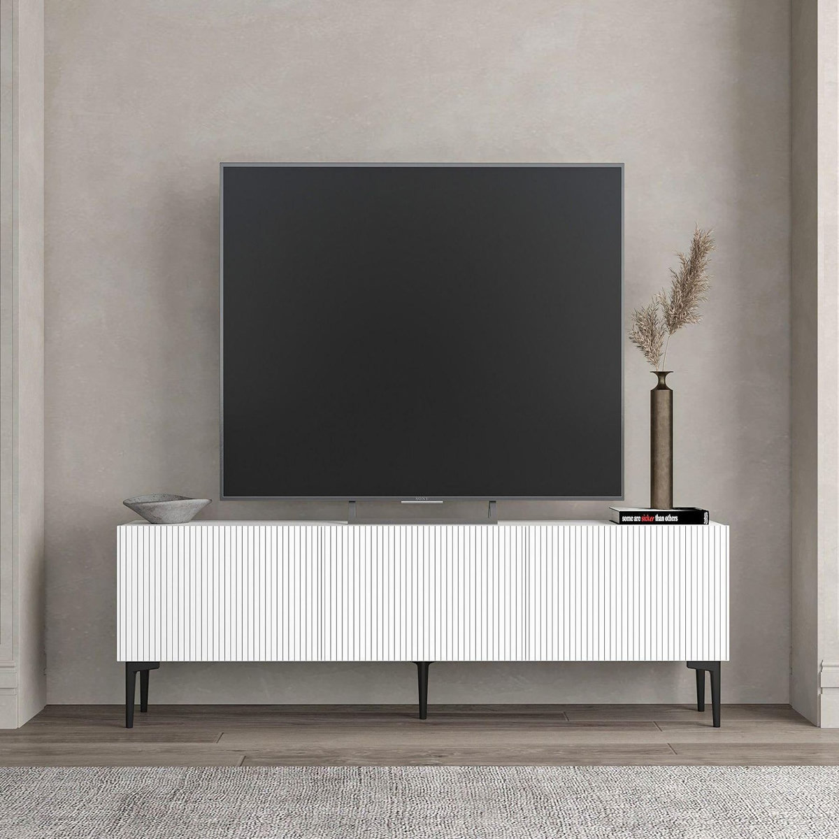 Habitat et Jardin Meuble TV en bois  Oscar  - 180 x 31 x 45 cm - Blanc