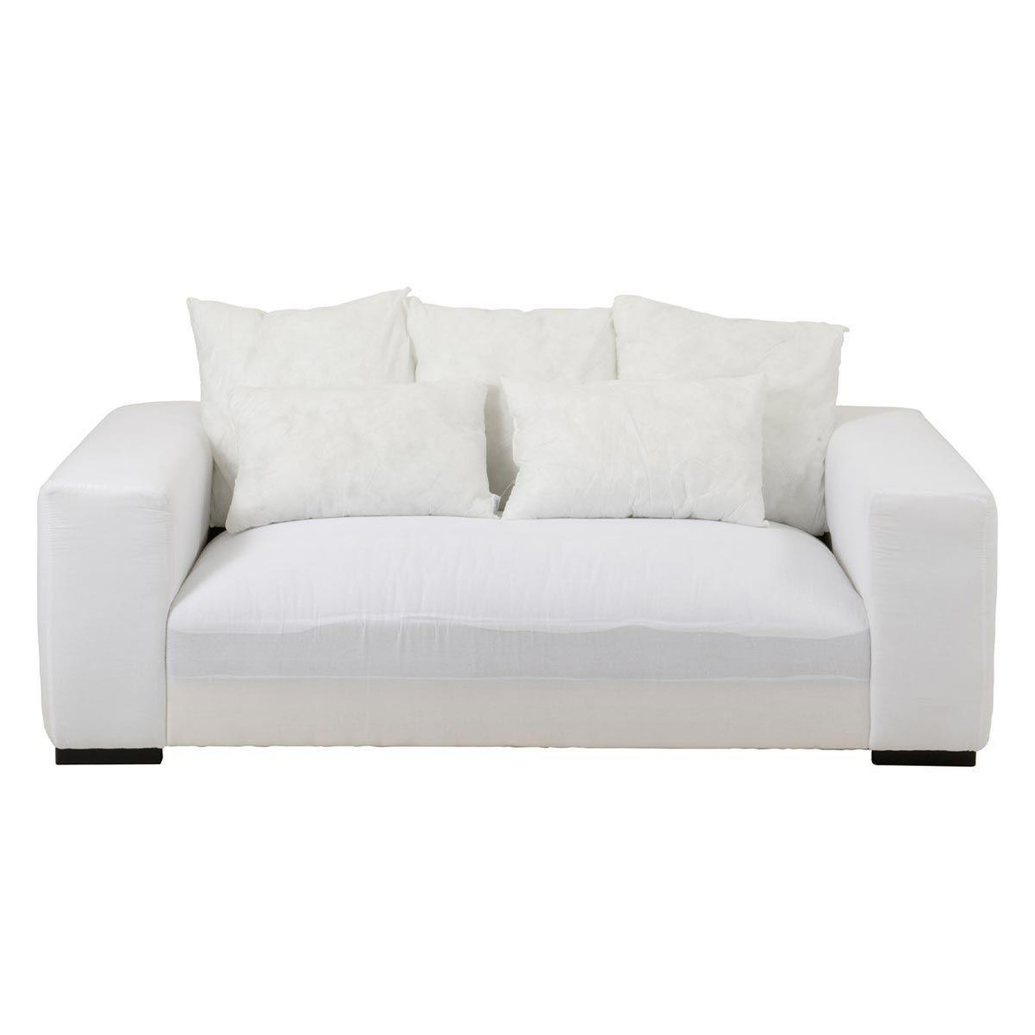 Voir la diapositive 3 : J-LINE Canapé design 5 coussins  monaco  217cm blanc