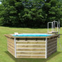 Voir la diapositive 1 : WATERCLIP Piscine en bois hexagonale 340 x 111 CEBU