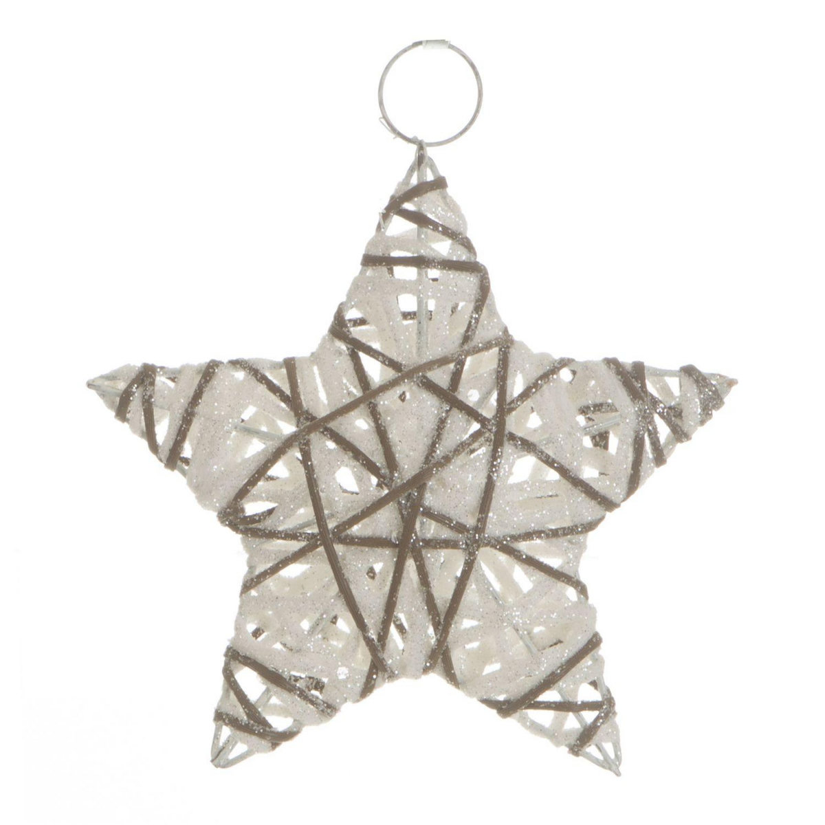 FEERIC LIGHT & CHRISTMAS Etoile de Noël pailletée à suspendre - Diam. 15 cm - Blanc