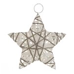 FEERIC LIGHT & CHRISTMAS Etoile de Noël pailletée à suspendre - Diam. 15 cm - Blanc