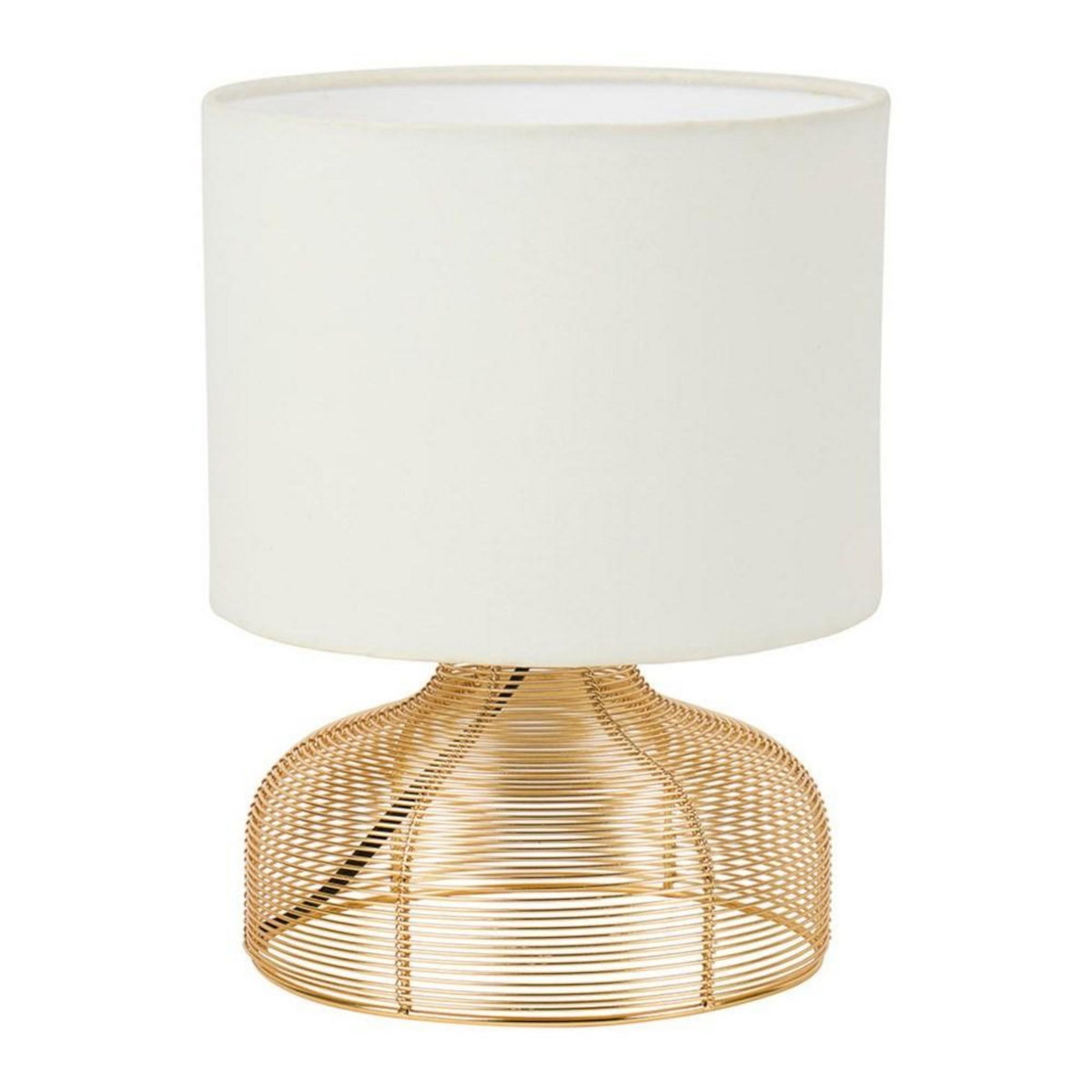 OSTARIA Lampe en métal doré avec abat-jour blanc