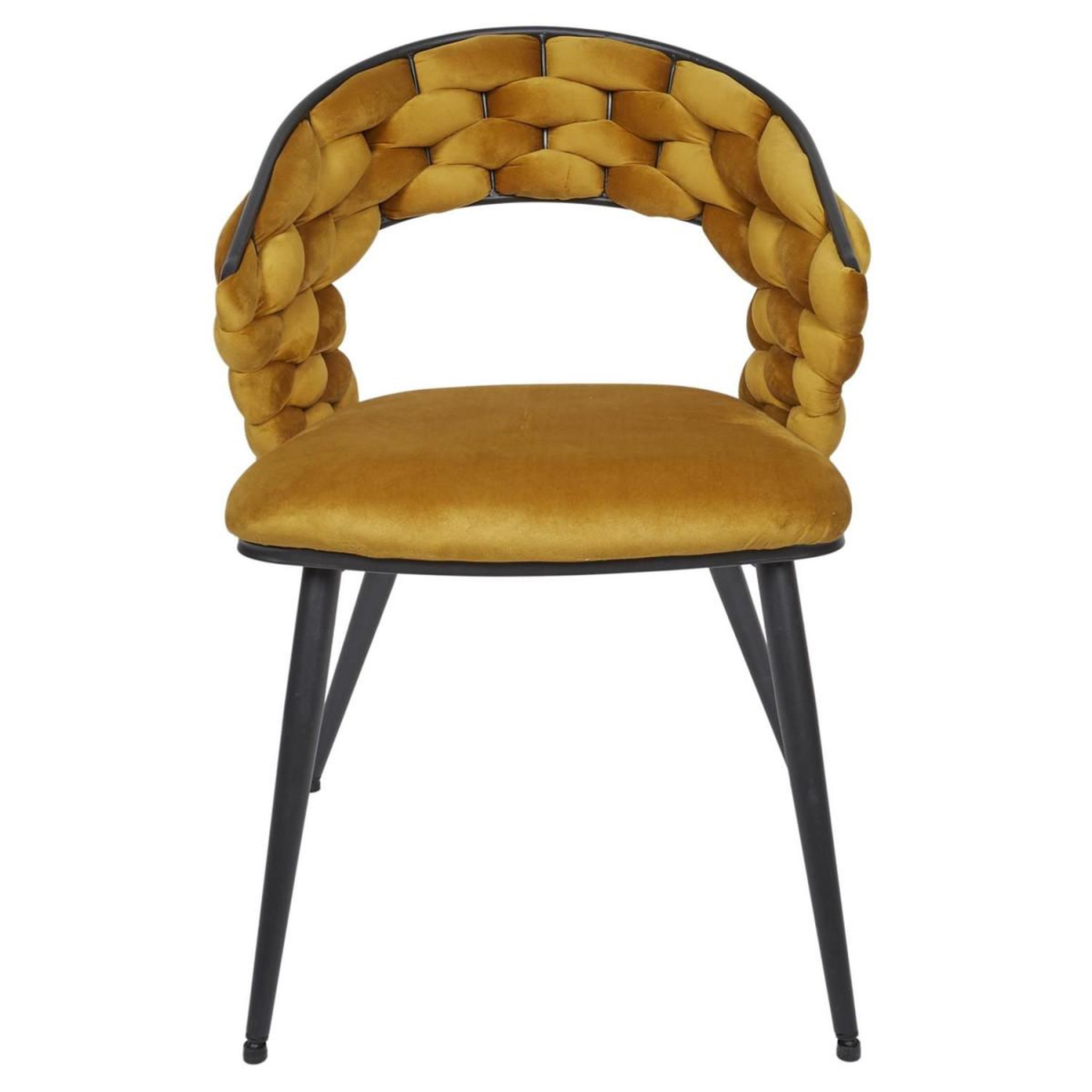 Voir la diapositive 3 : The Home Deco Factory Lot de 2 chaises design  salyer  82cm jaune moutarde