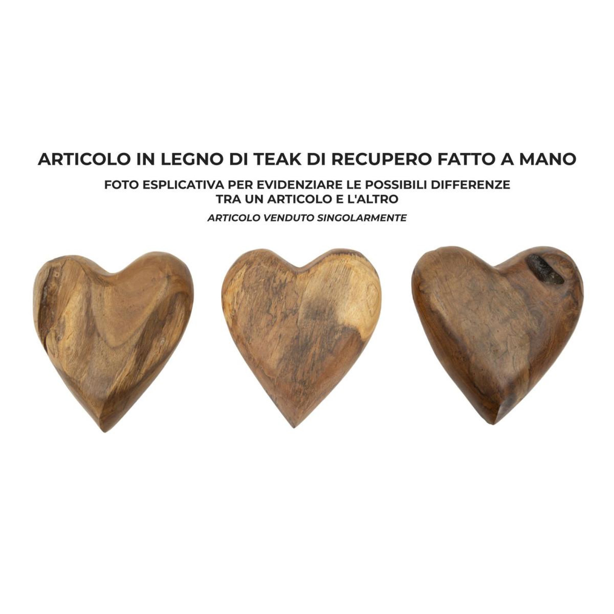 Voir la diapositive 6 : Paris Prix Cœur déco en teck  haki  16cm naturel