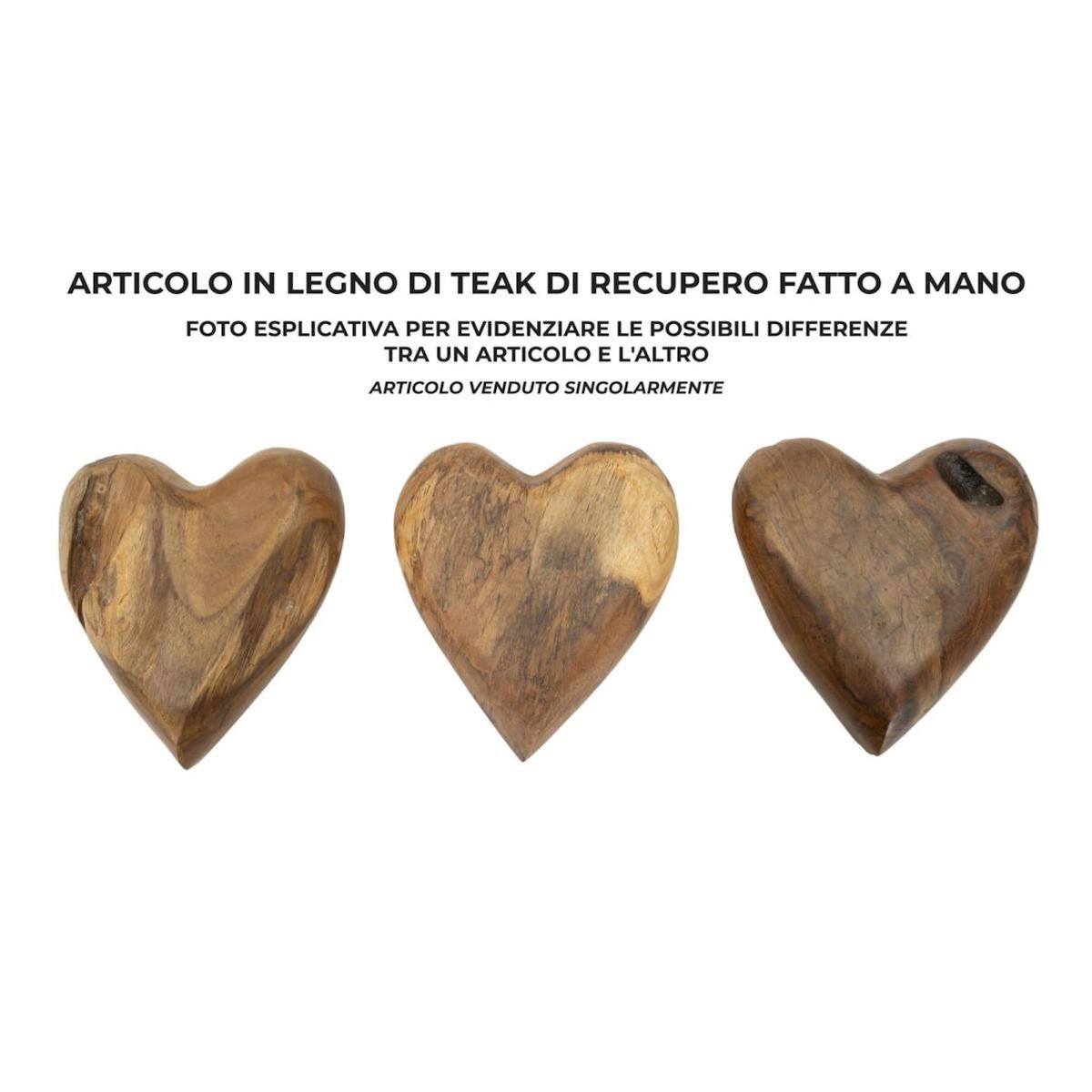Paris Prix Cœur Déco en Teck  Haki  16cm Naturel