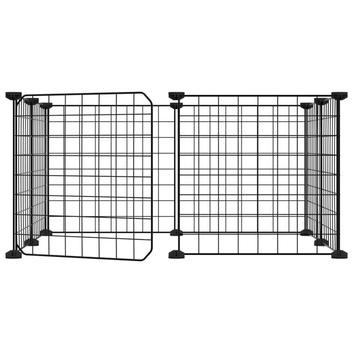 VIDAXL Cage animaux de compagnie a 8 panneaux et porte Noir 35x35 cm