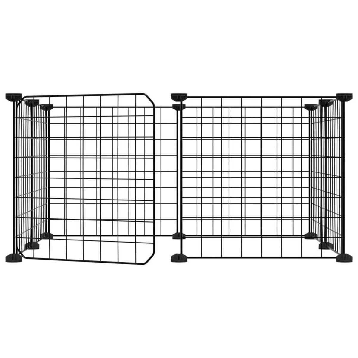 VIDAXL Cage animaux de compagnie a 8 panneaux et porte Noir 35x35 cm