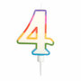 Voir la diapositive 1 : Paris Prix Bougie d'Anniversaire  Chiffre 4  10cm Multicolore