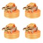 Voir la diapositive 1 : VIDAXL Sangle d'arrimage a cliquet 4 pcs 1 tonne 6 m x 38 mm Orange