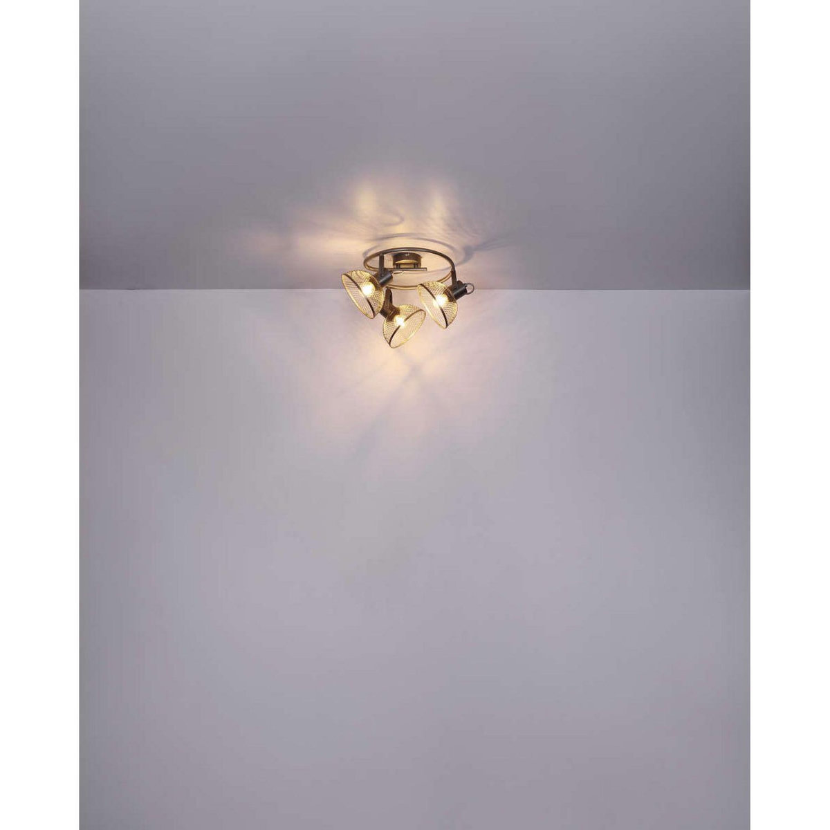 GLOBO Plafonnier rond design vintage Moniga - Gris chromé