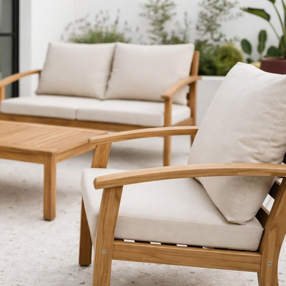 CONCEPT USINE Salon de jardin 4 places en acacia YALA