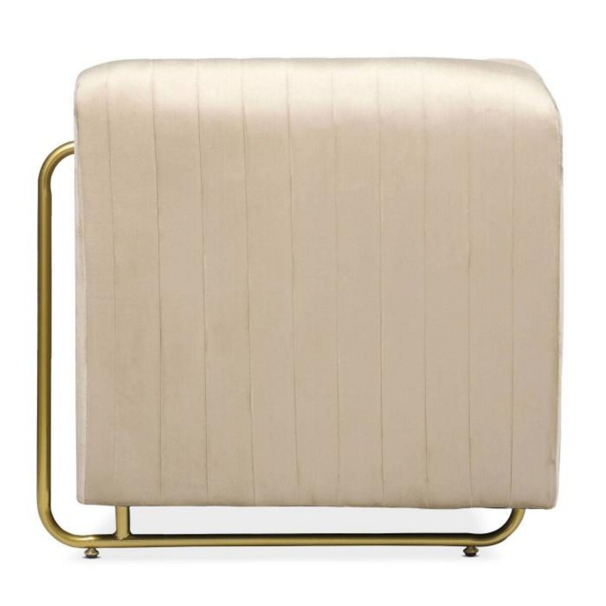 Paris Prix Fauteuil Art Déco en Velours  Wardde  93cm Taupe Clair