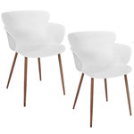 TOILINUX Lot de 2 fauteuils coque en polypropylène et métal. Coloris disponibles : Gris