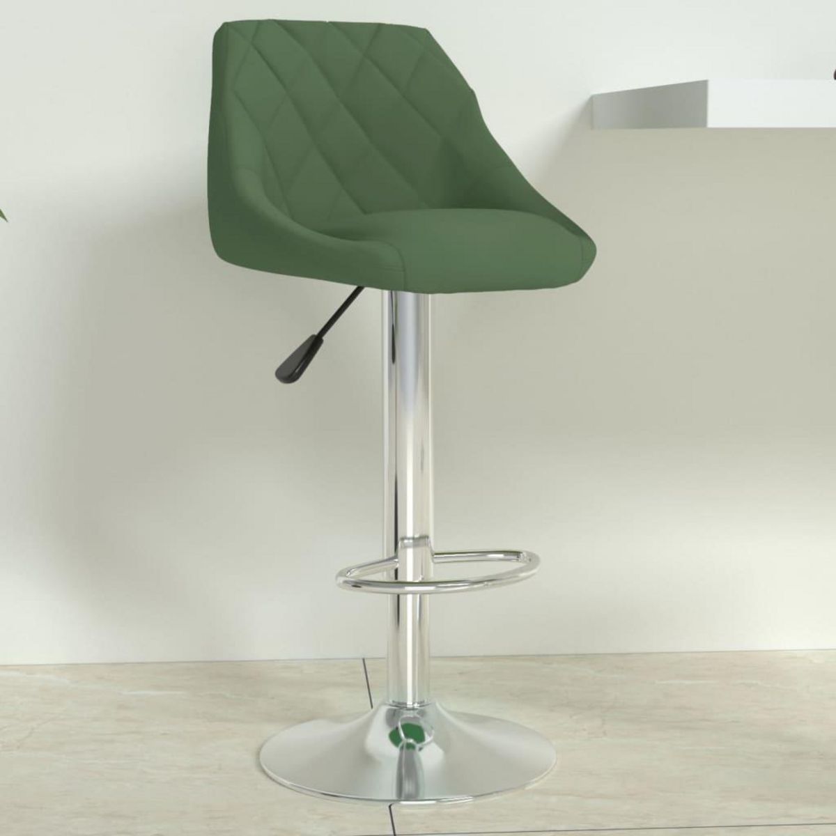 VIDAXL Tabouret de bar Vert fonce Velours